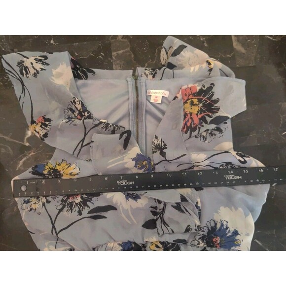 Xhilaration Womens Blue Floral Dress Size Medium M Beach Flowers Spring Summer - Picture 12 of 12
